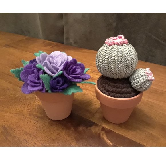 Potted Felt & Crochet Floral Bundle - Picture 1 of 3